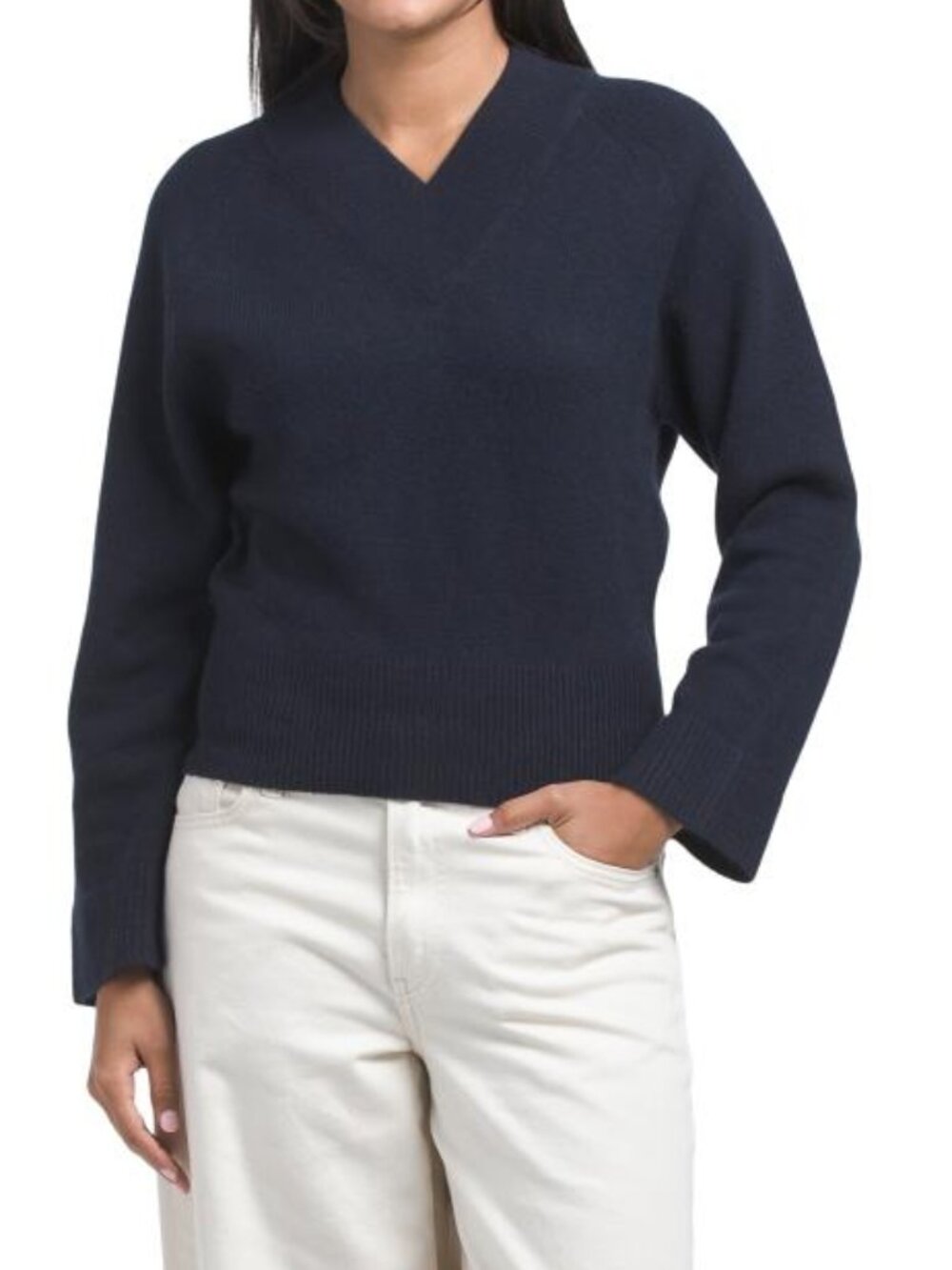 NAADAM Cashmere Premium Raglan Sleeve V-neck Top